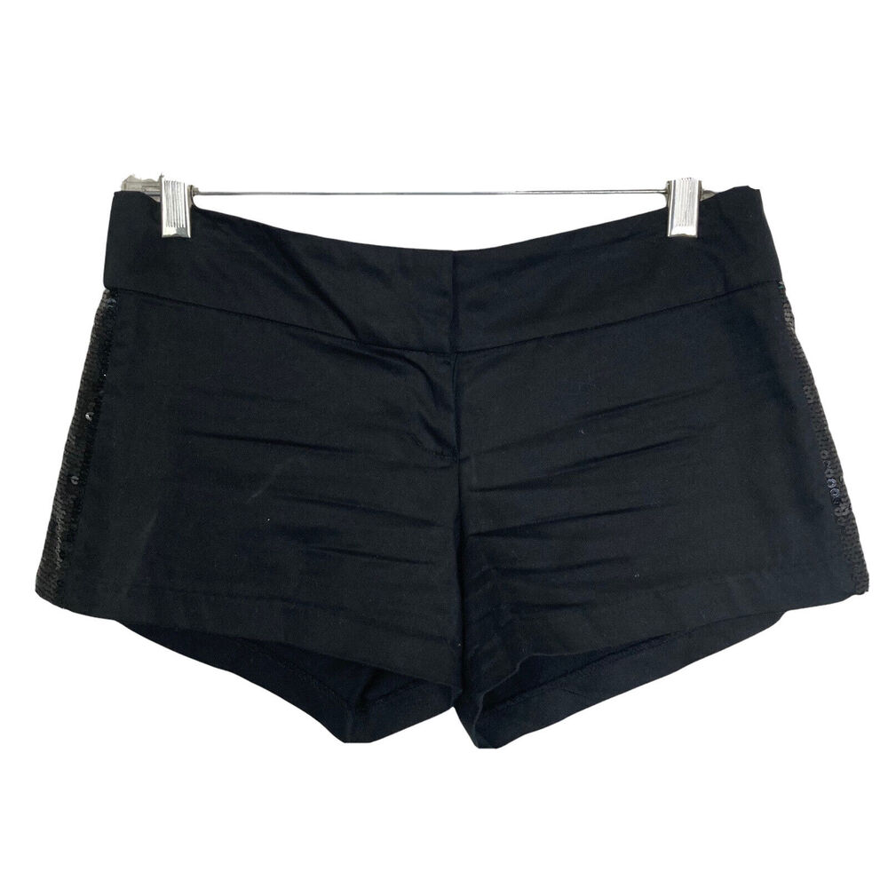 Charlotte Russe Shorts Womens Black Size 2 Glitter Trim